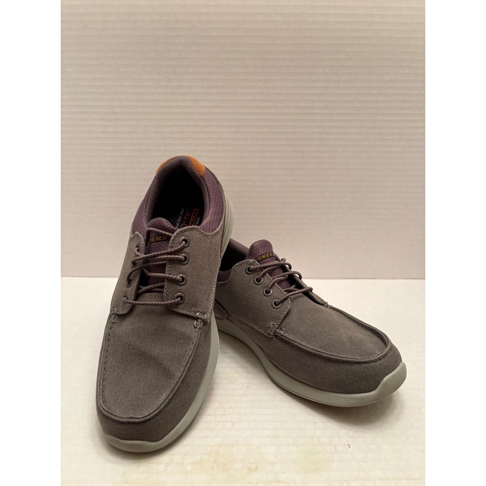 Skechers Melson Volgo Charcoal Gray Textile Leather Shoes 65493EWW Mens 10.5 EW